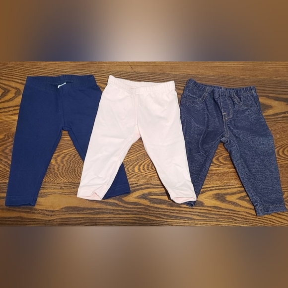 Carter's leggings for baby girl, size 3M, lot of 3 - Picture 2 of 4